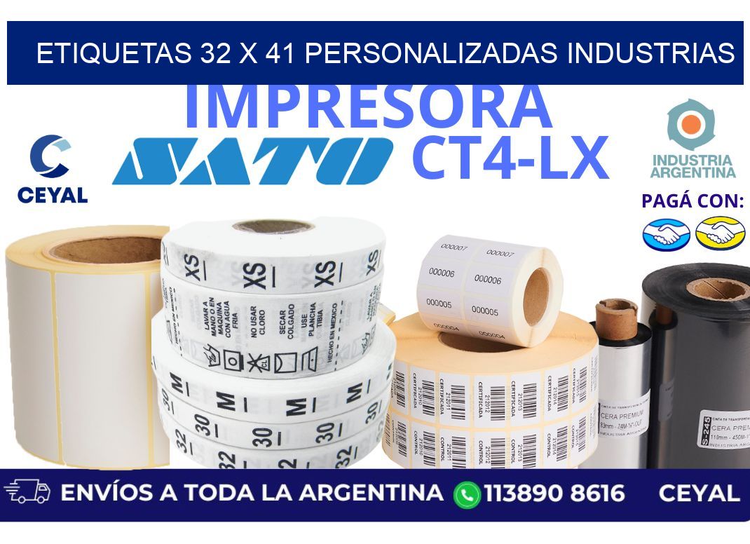 etiquetas 32 x 41 personalizadas industrias