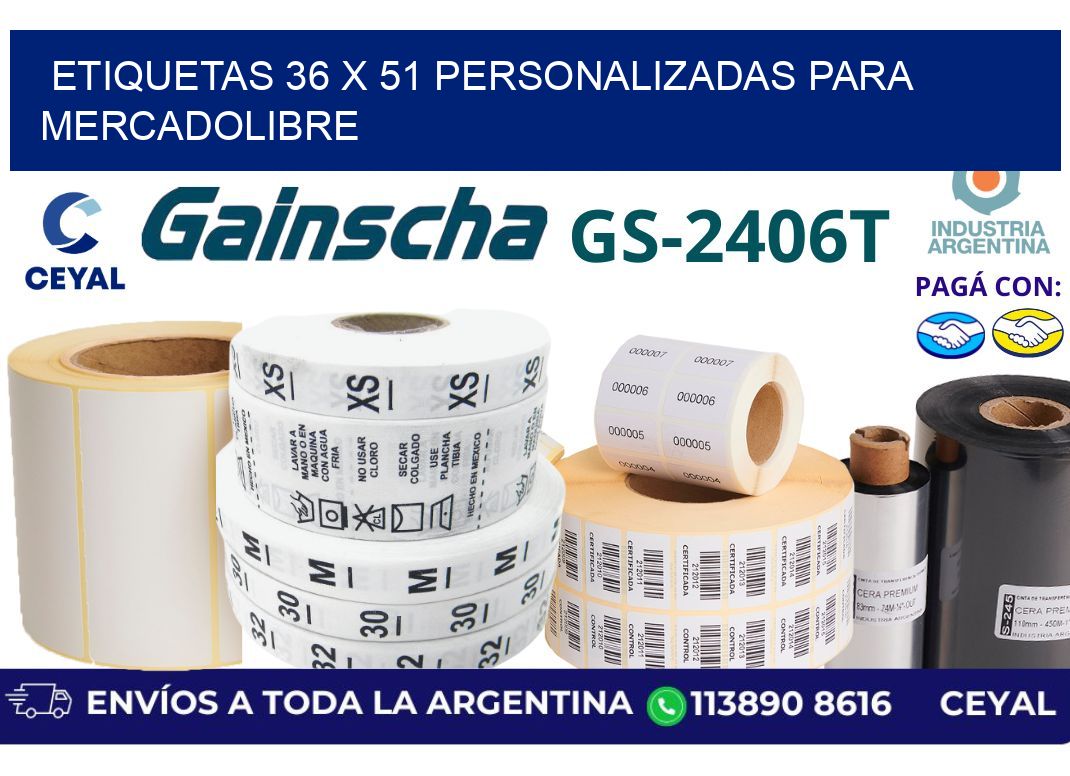 etiquetas 36 x 51 personalizadas para mercadolibre