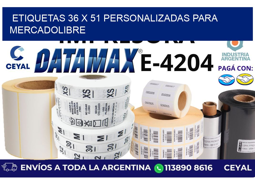 etiquetas 36 x 51 personalizadas para mercadolibre