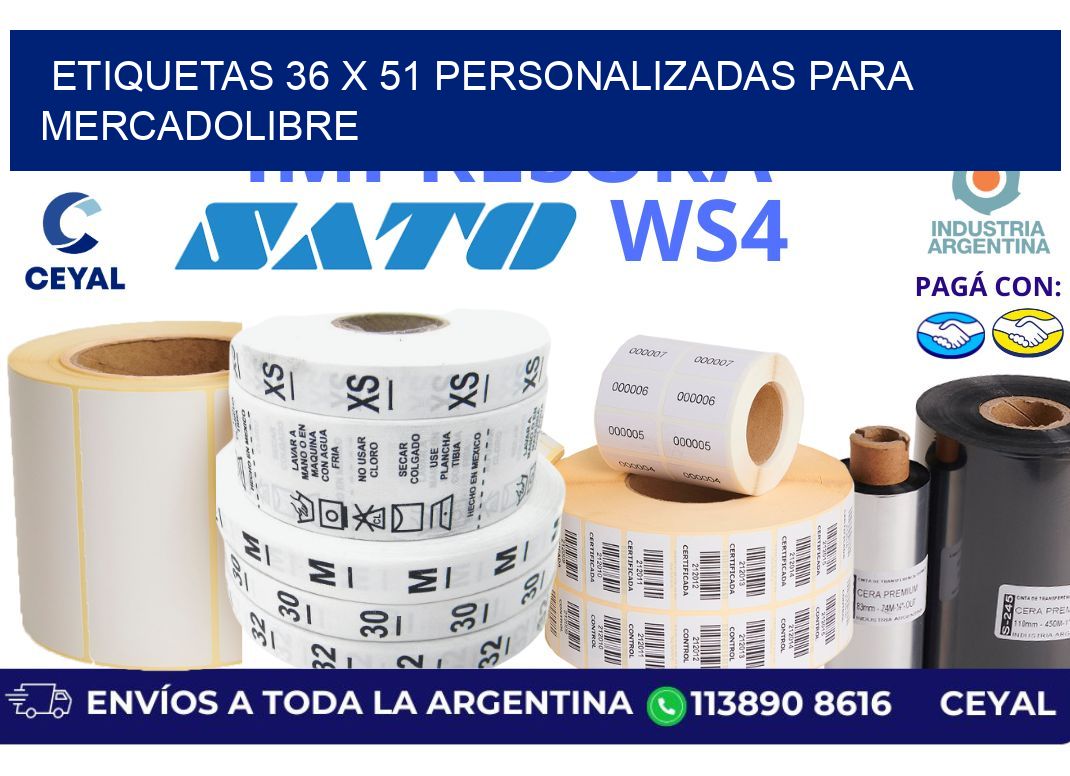 etiquetas 36 x 51 personalizadas para mercadolibre