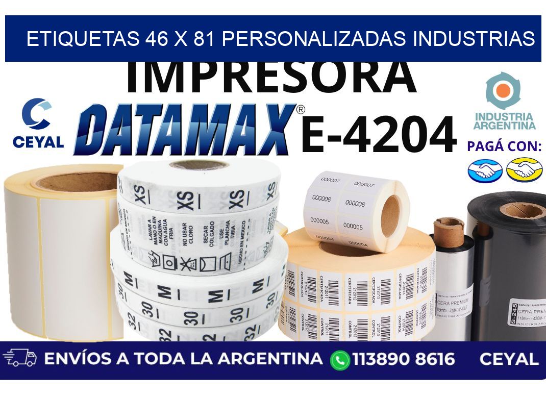 etiquetas 46 x 81 personalizadas industrias