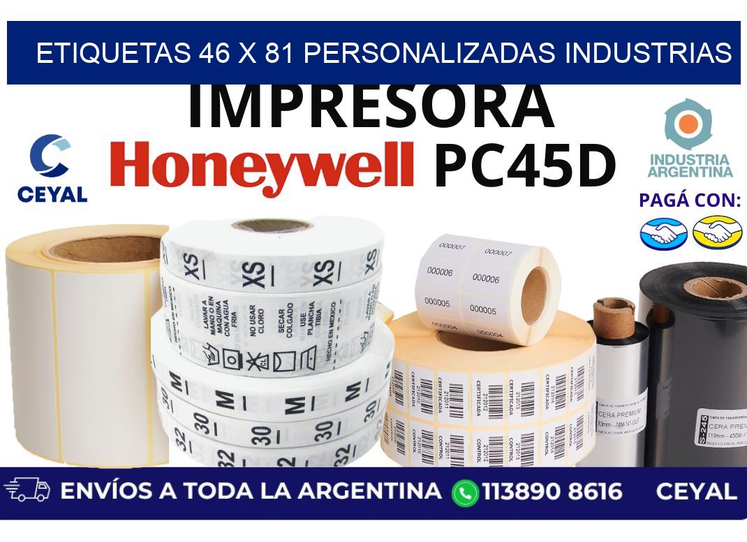 etiquetas 46 x 81 personalizadas industrias
