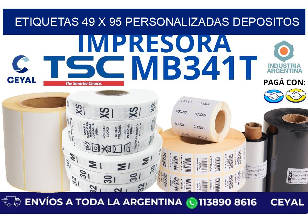 etiquetas 49 x 95 personalizadas depositos
