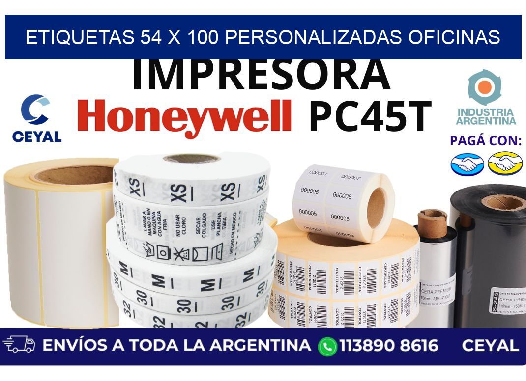 etiquetas 54 x 100 personalizadas oficinas