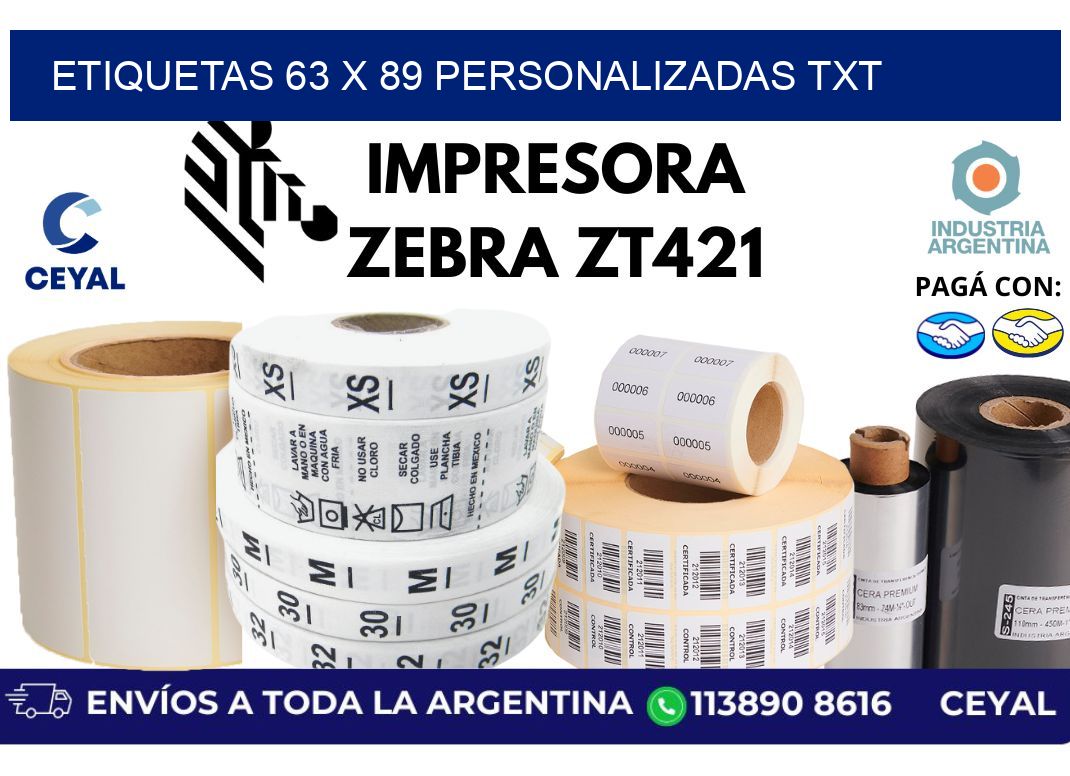 etiquetas 63 x 89 personalizadas txt