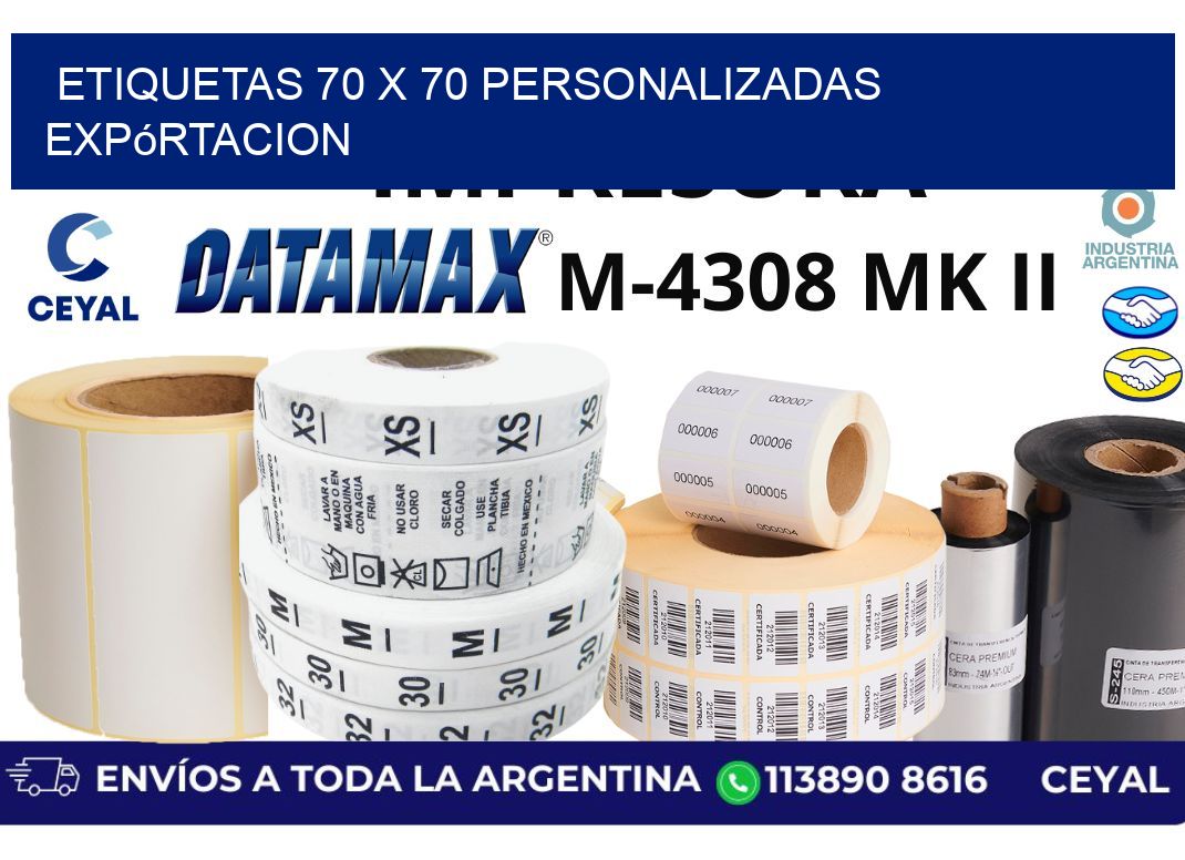 etiquetas 70 x 70 personalizadas expórtacion
