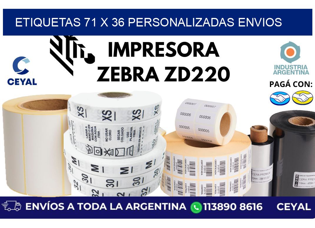 etiquetas 71 x 36 personalizadas envios