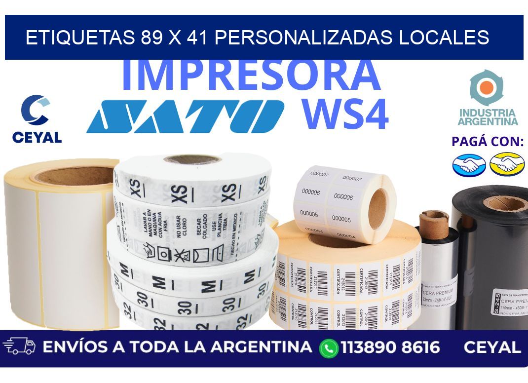 etiquetas 89 x 41 personalizadas locales