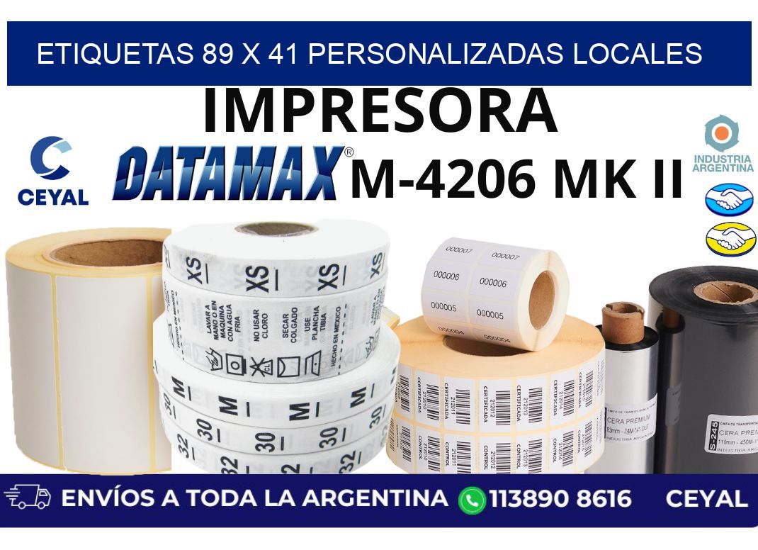 etiquetas 89 x 41 personalizadas locales
