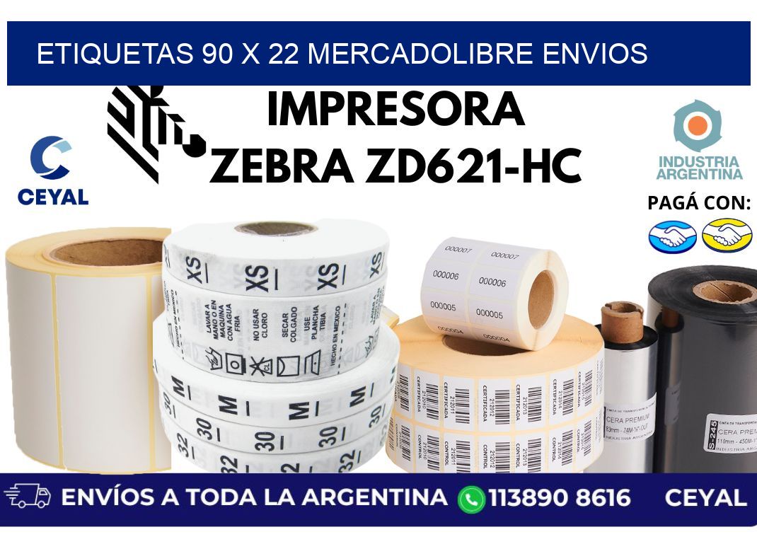 etiquetas 90 x 22 mercadolibre envios