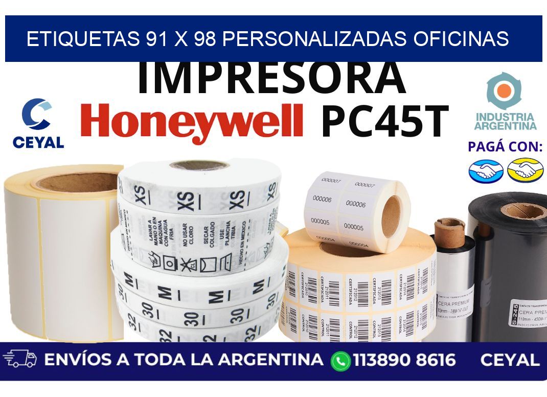 etiquetas 91 x 98 personalizadas oficinas
