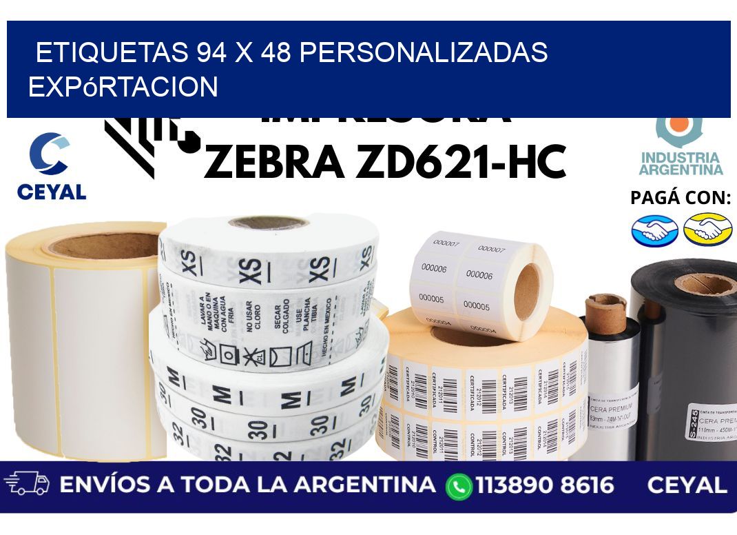 etiquetas 94 x 48 personalizadas expórtacion