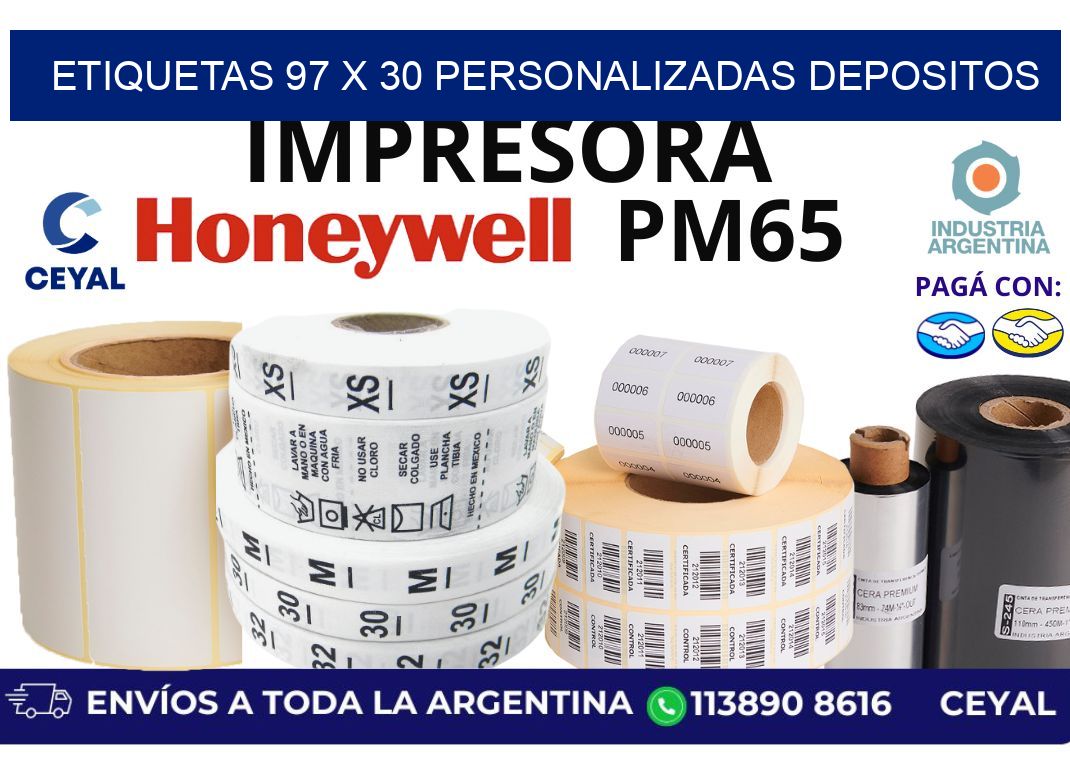 etiquetas 97 x 30 personalizadas depositos