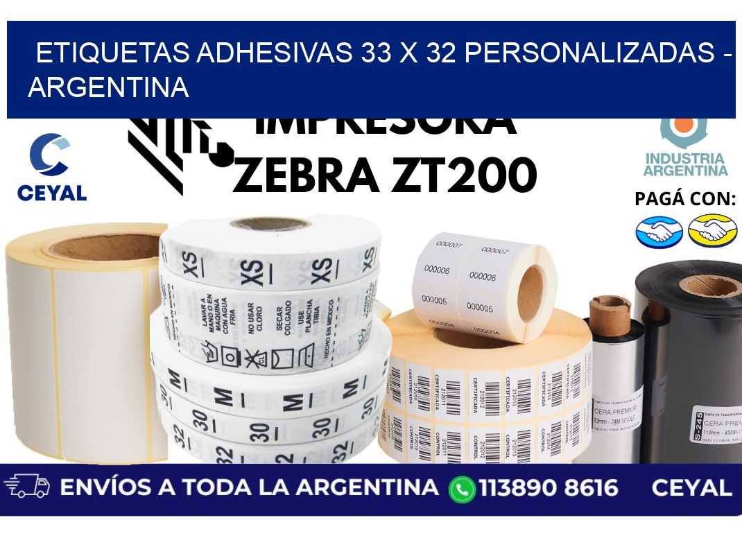 etiquetas adhesivas 33 x 32 personalizadas - Argentina