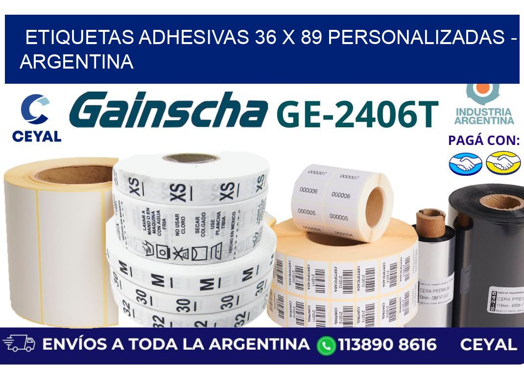 etiquetas adhesivas 36 x 89 personalizadas - Argentina