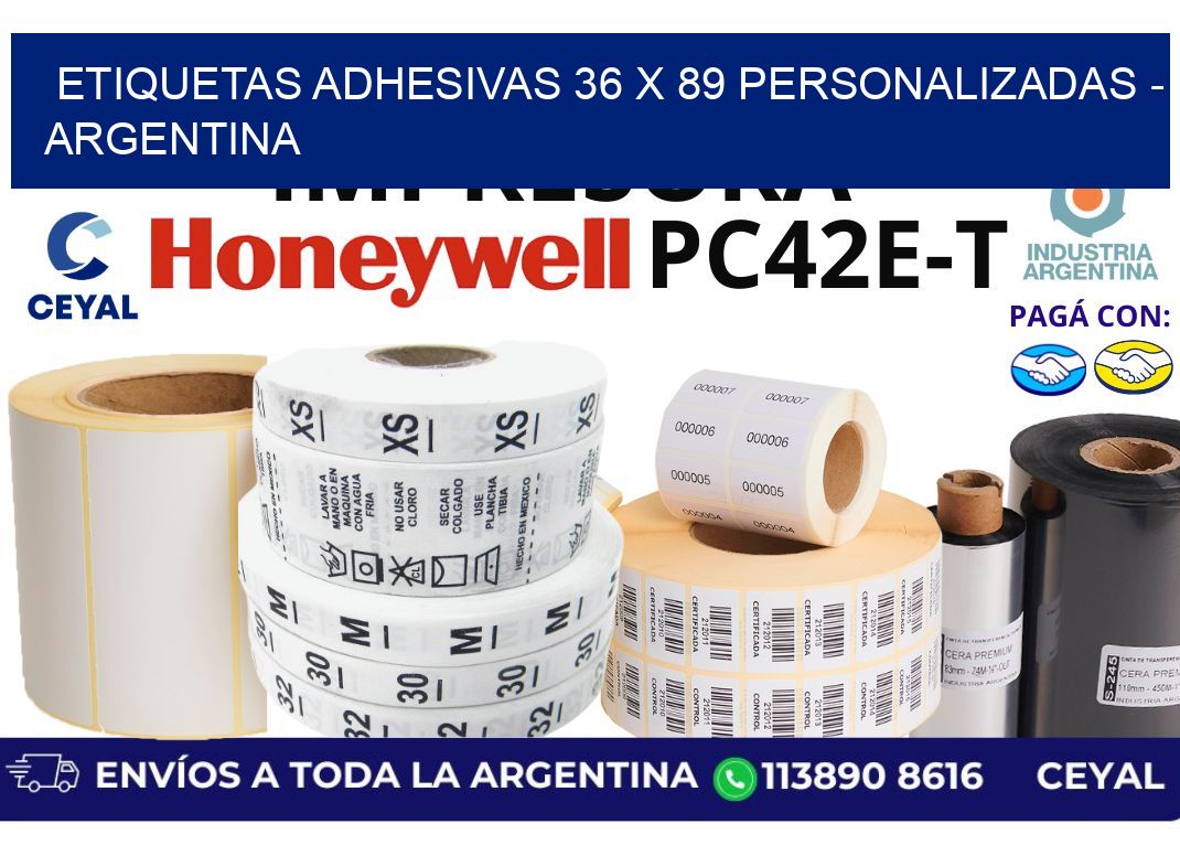 etiquetas adhesivas 36 x 89 personalizadas - Argentina