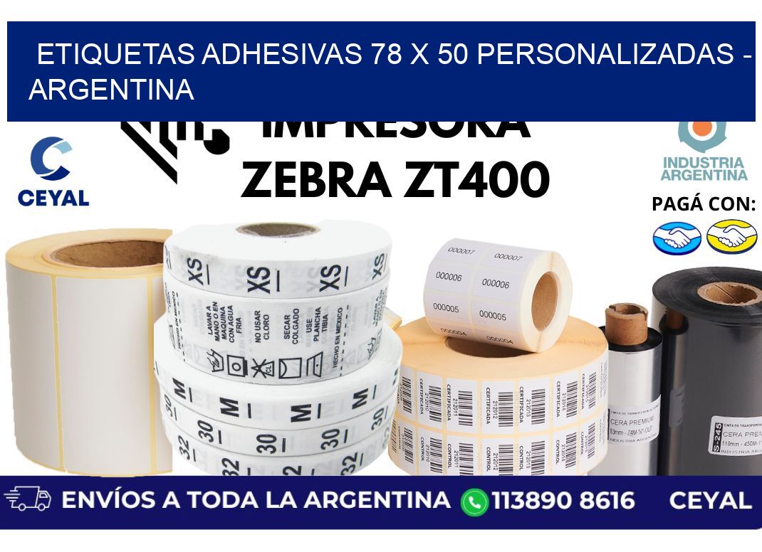 etiquetas adhesivas 78 x 50 personalizadas - Argentina