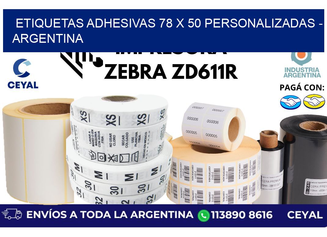 etiquetas adhesivas 78 x 50 personalizadas - Argentina