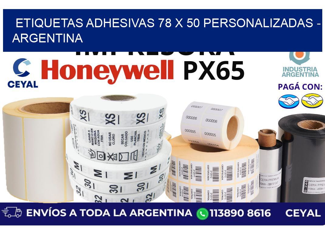 etiquetas adhesivas 78 x 50 personalizadas – Argentina