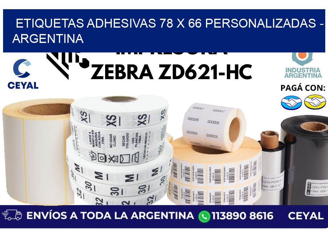 etiquetas adhesivas 78 x 66 personalizadas - Argentina