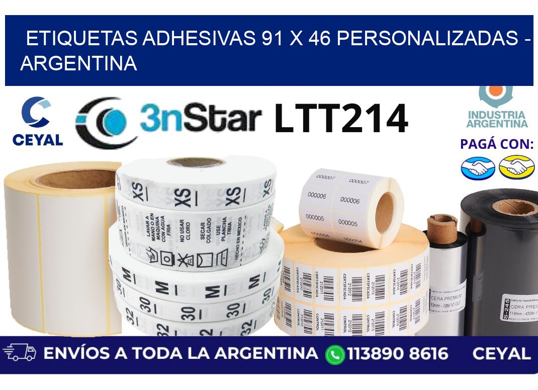 etiquetas adhesivas 91 x 46 personalizadas – Argentina