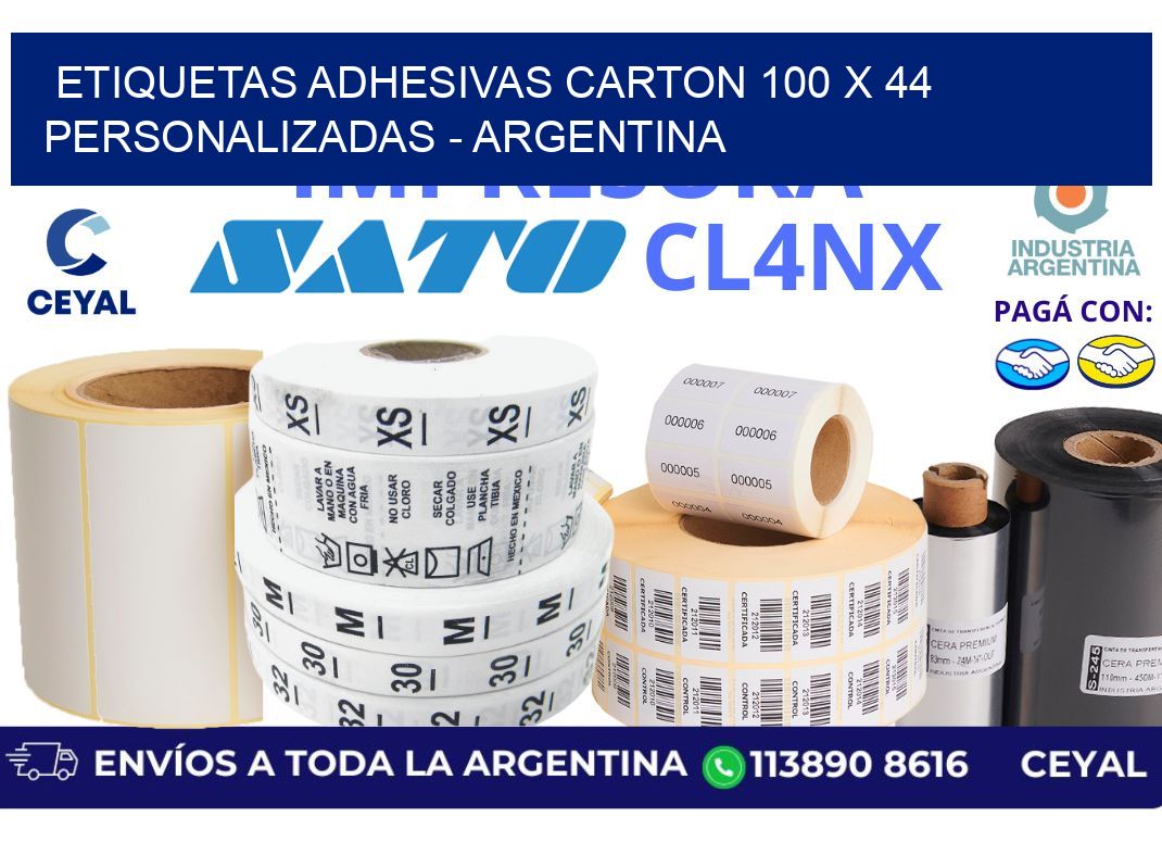 etiquetas adhesivas carton 100 x 44 personalizadas - Argentina
