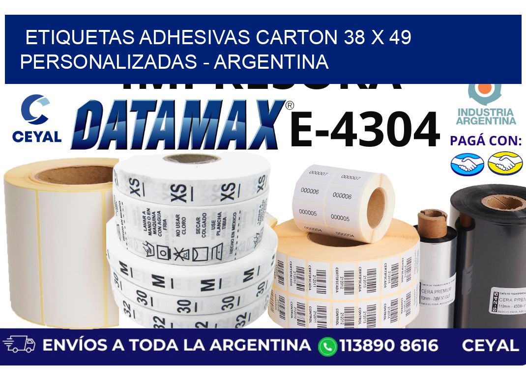etiquetas adhesivas carton 38 x 49 personalizadas - Argentina