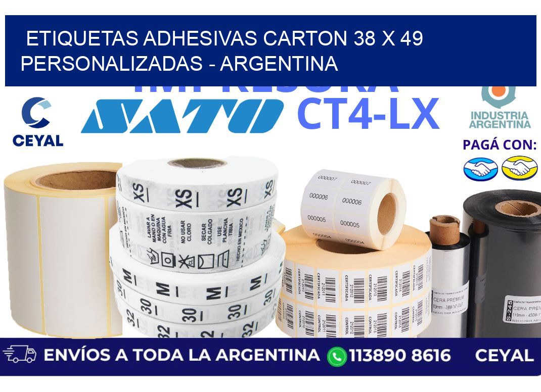 etiquetas adhesivas carton 38 x 49 personalizadas – Argentina