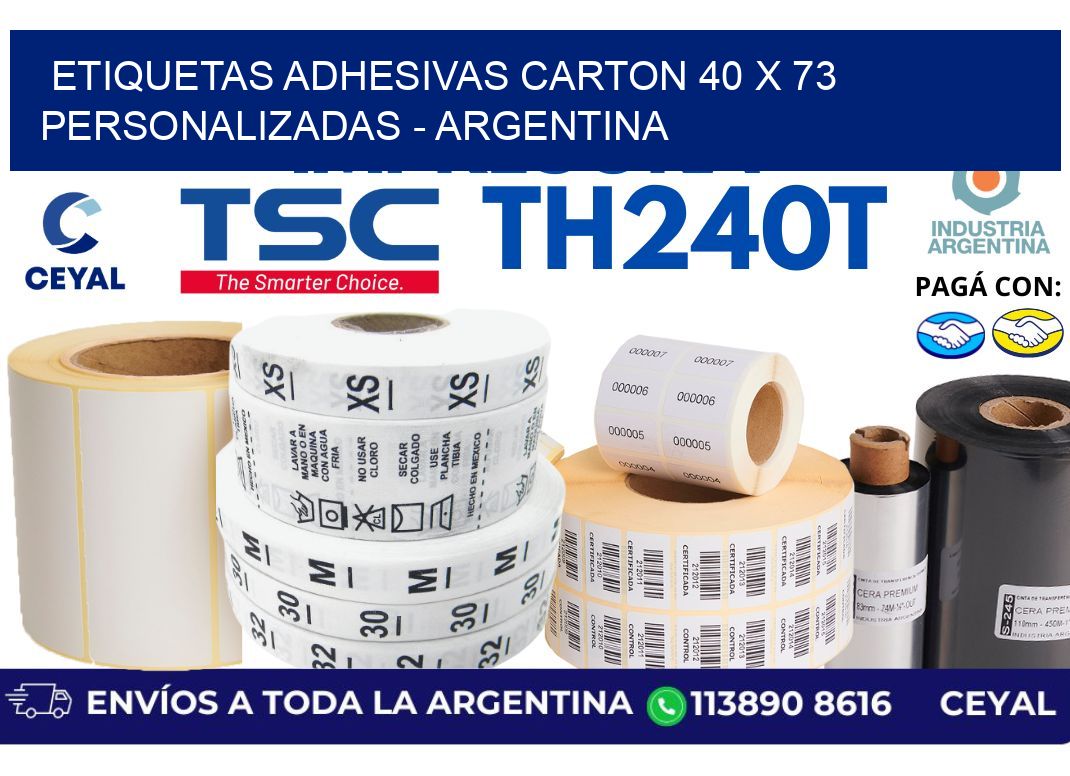 etiquetas adhesivas carton 40 x 73 personalizadas - Argentina