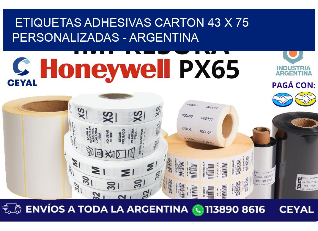 etiquetas adhesivas carton 43 x 75 personalizadas – Argentina