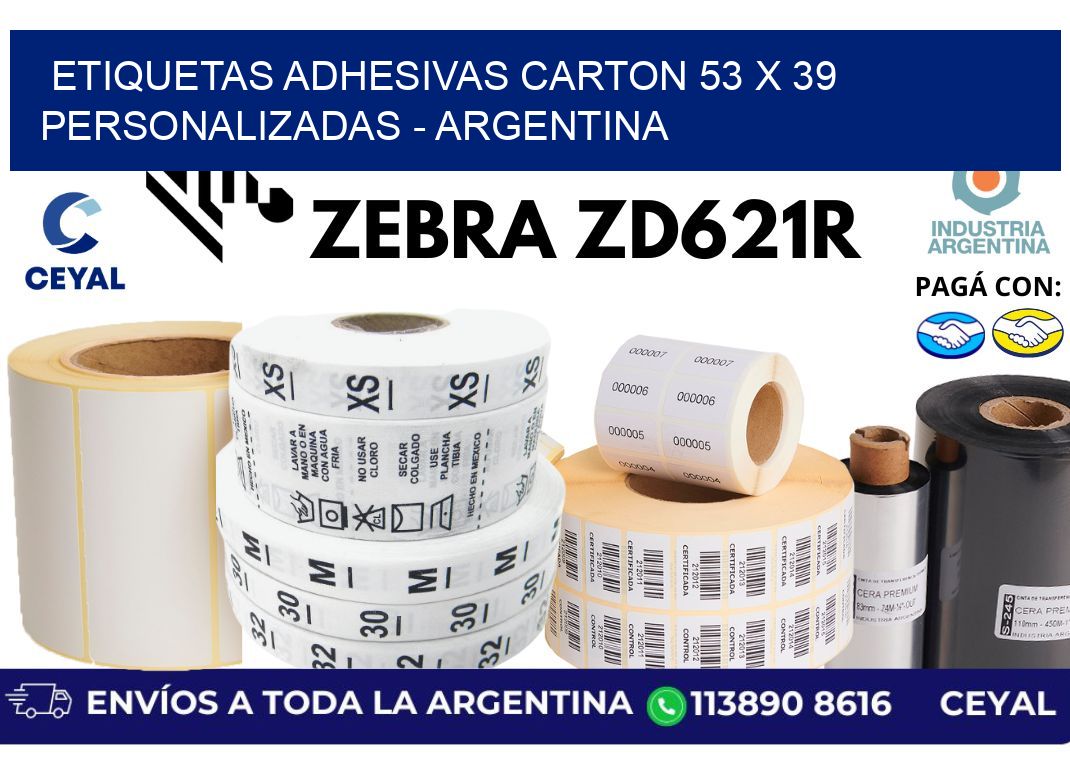 etiquetas adhesivas carton 53 x 39 personalizadas - Argentina