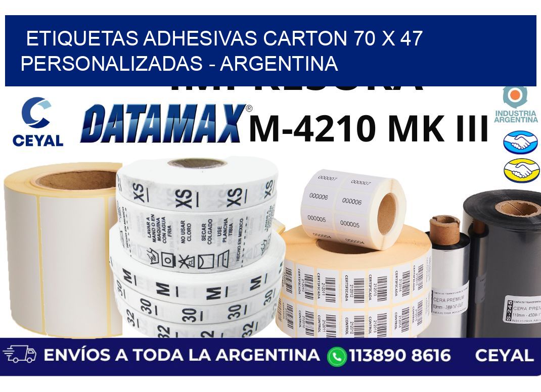 etiquetas adhesivas carton 70 x 47 personalizadas - Argentina