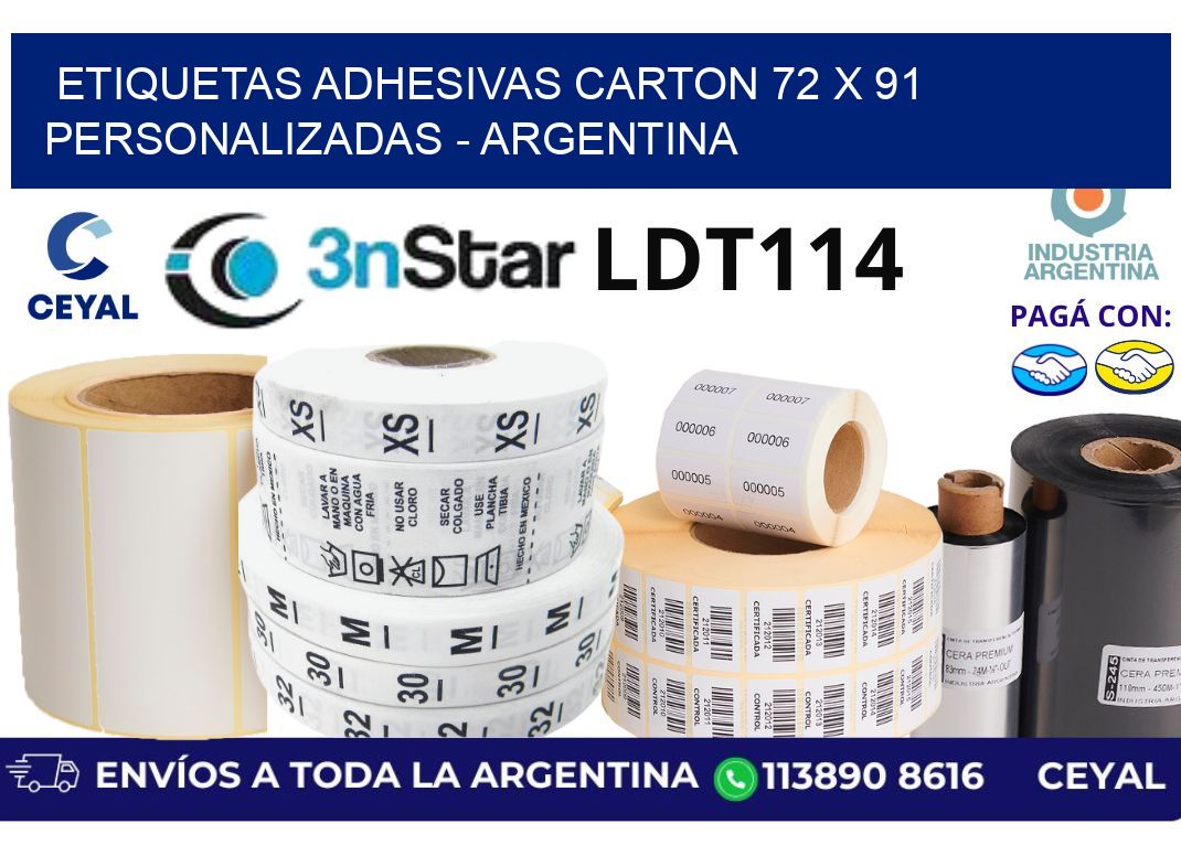 etiquetas adhesivas carton 72 x 91 personalizadas - Argentina