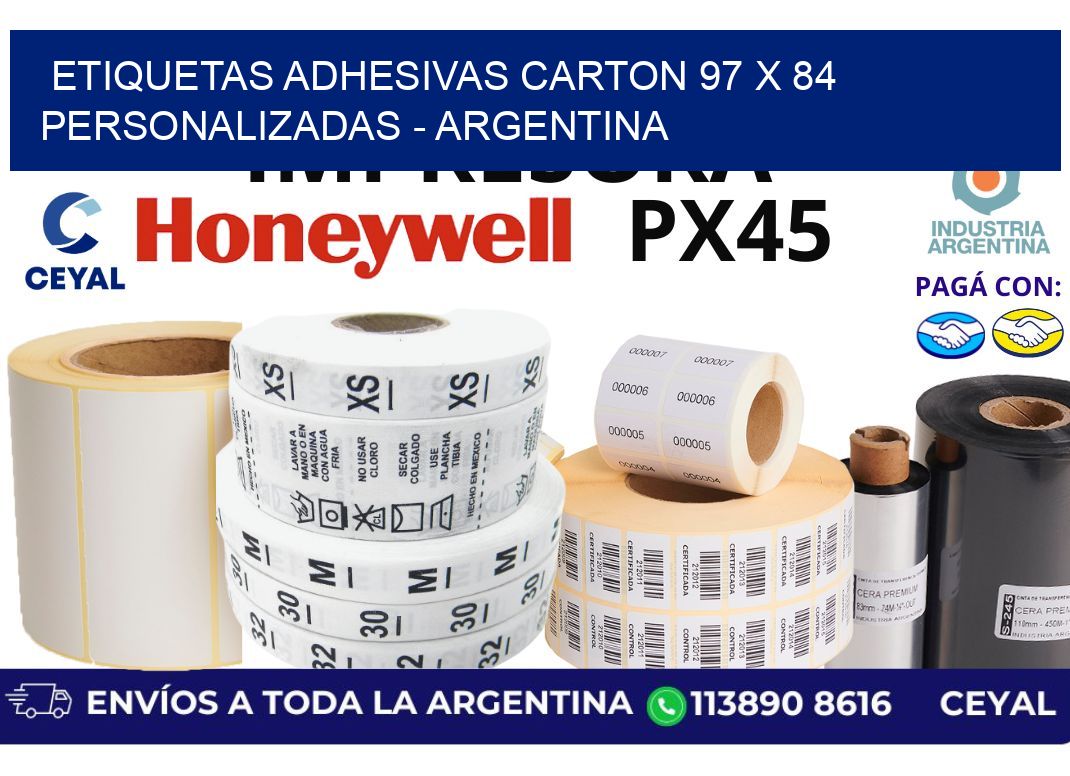 etiquetas adhesivas carton 97 x 84 personalizadas - Argentina