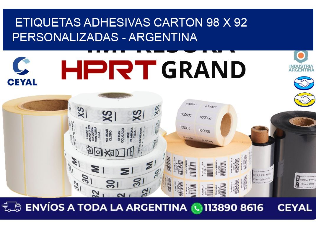 etiquetas adhesivas carton 98 x 92 personalizadas - Argentina
