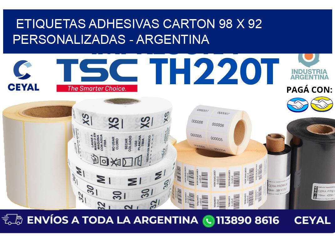 etiquetas adhesivas carton 98 x 92 personalizadas – Argentina