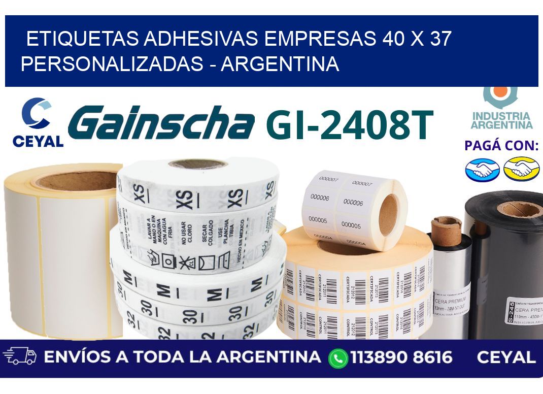 etiquetas adhesivas empresas 40 x 37 personalizadas - Argentina