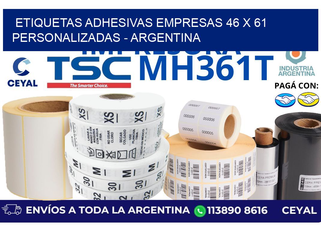 etiquetas adhesivas empresas 46 x 61 personalizadas - Argentina