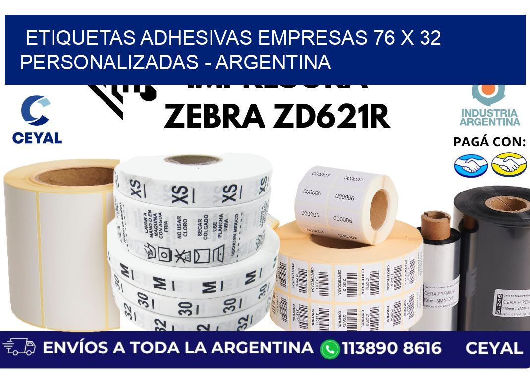 etiquetas adhesivas empresas 76 x 32 personalizadas - Argentina