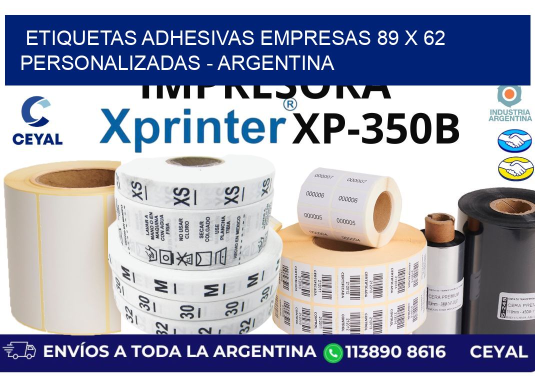 etiquetas adhesivas empresas 89 x 62 personalizadas - Argentina