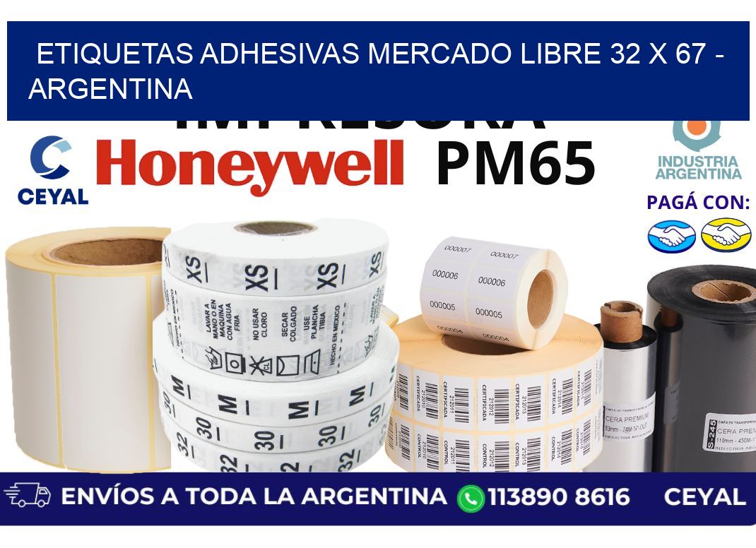 etiquetas adhesivas mercado libre 32 x 67 – Argentina
