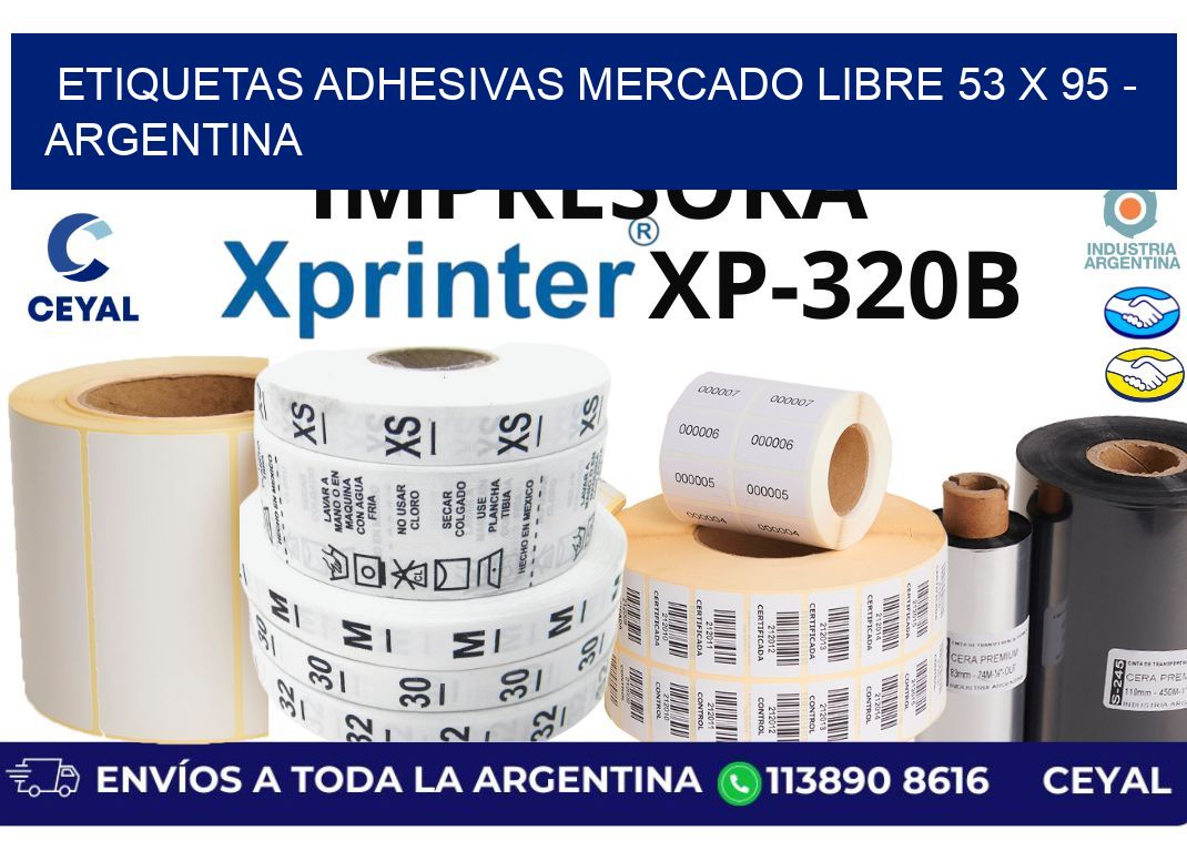 etiquetas adhesivas mercado libre 53 x 95 - Argentina