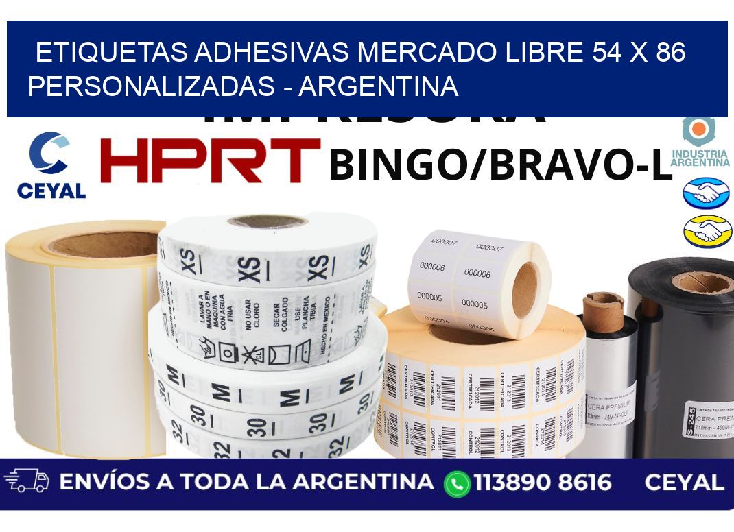 etiquetas adhesivas mercado libre 54 x 86 personalizadas – Argentina