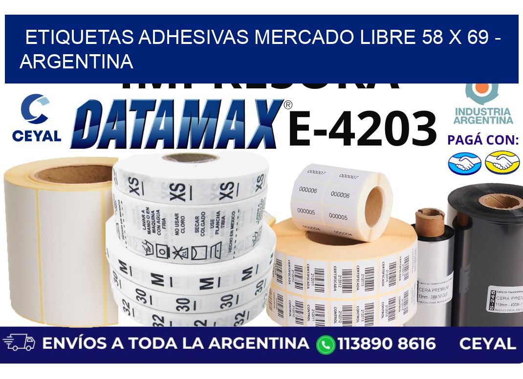 etiquetas adhesivas mercado libre 58 x 69 – Argentina