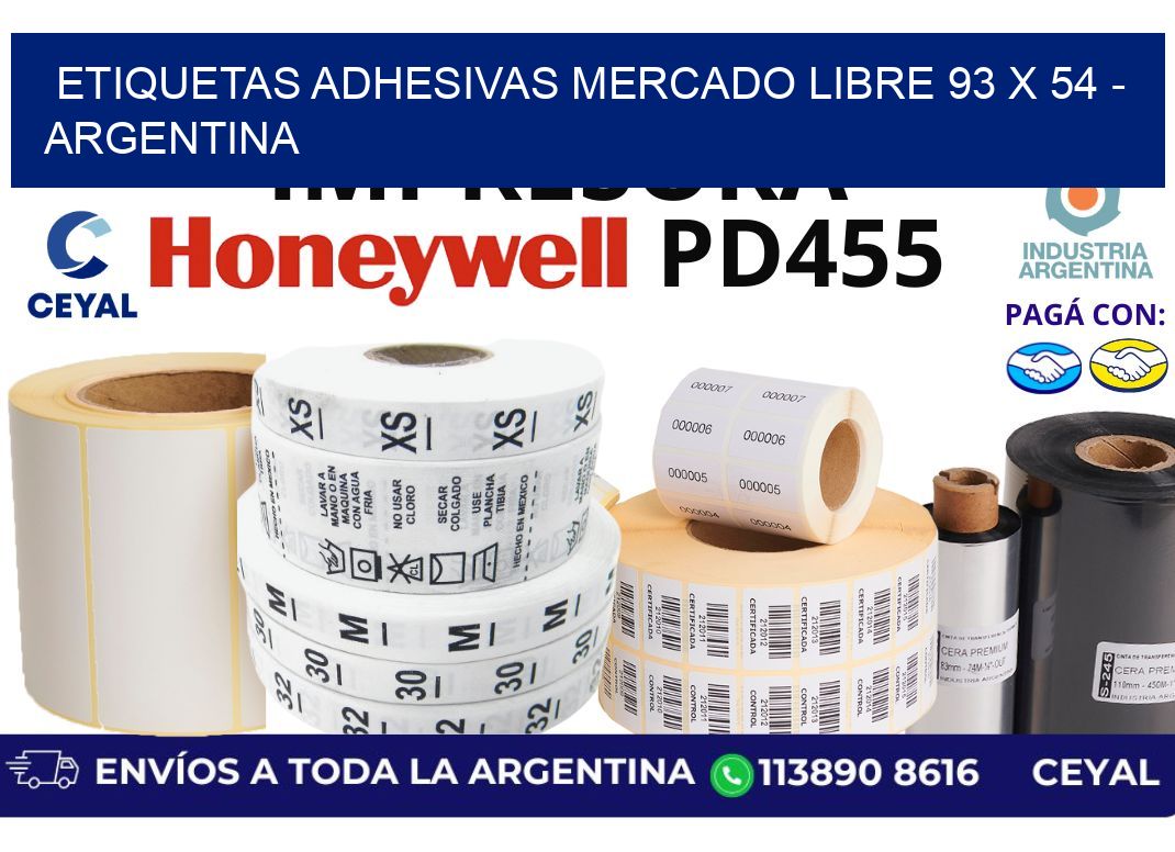 etiquetas adhesivas mercado libre 93 x 54 - Argentina