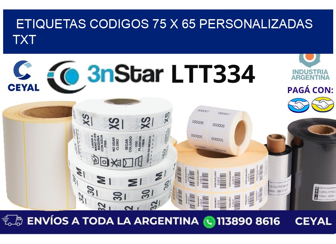 etiquetas codigos 75 x 65 personalizadas txt