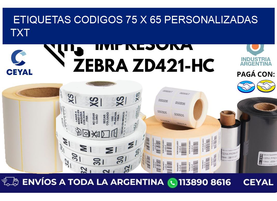 etiquetas codigos 75 x 65 personalizadas txt