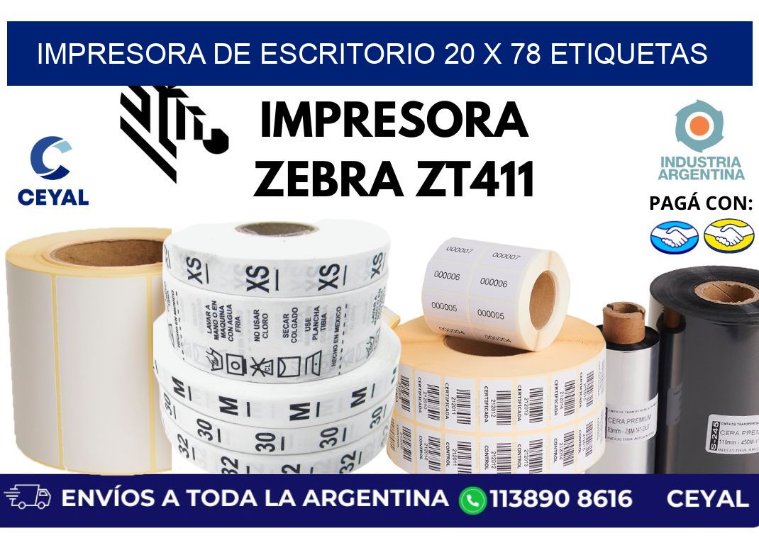 impresora de escritorio 20 x 78 etiquetas