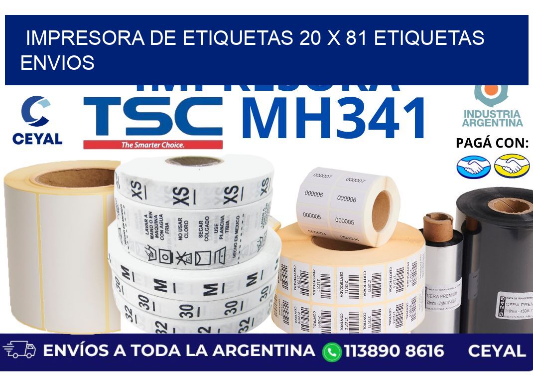 impresora de etiquetas 20 x 81 etiquetas envios