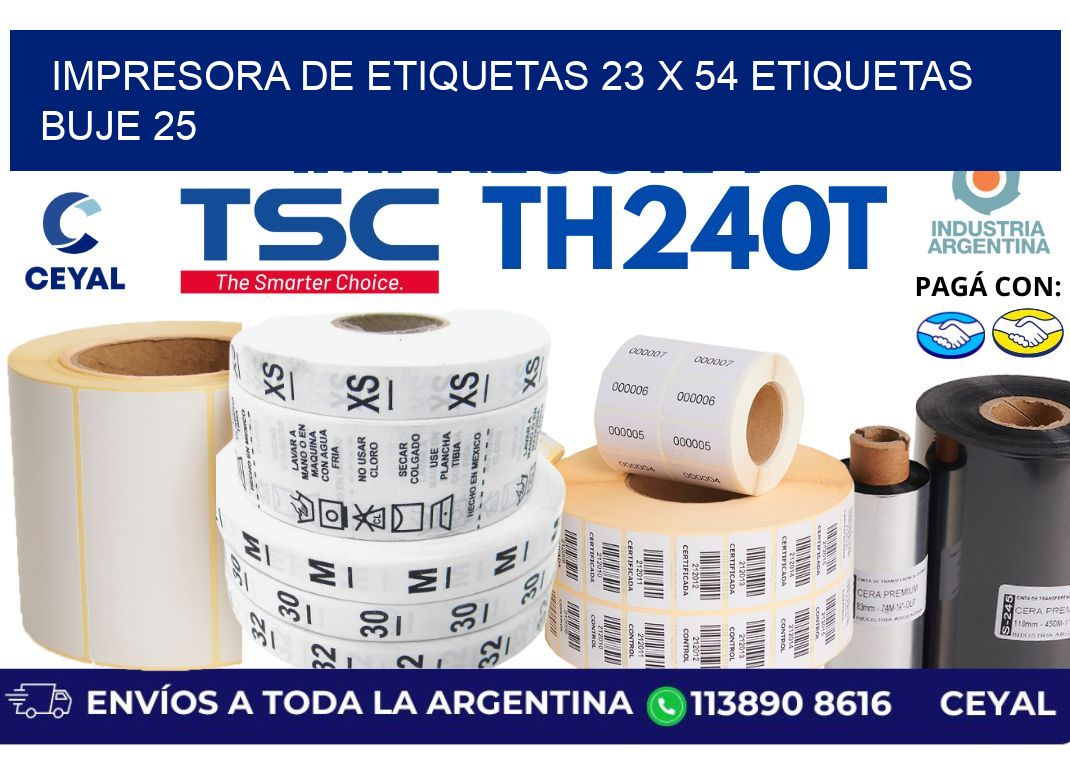 impresora de etiquetas 23 x 54 etiquetas  buje 25